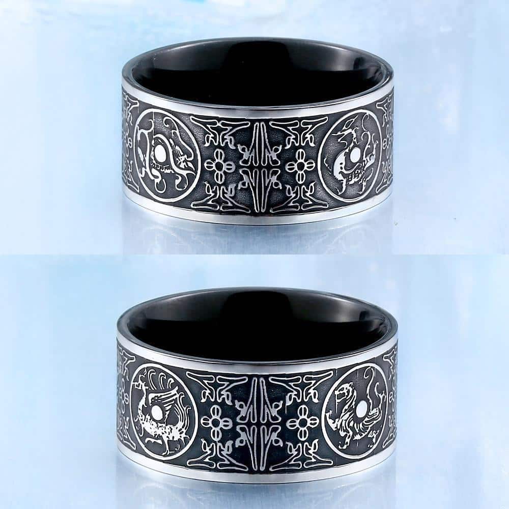 Chinese Dragons Stainless Steel Mens Band - The Black Ravens