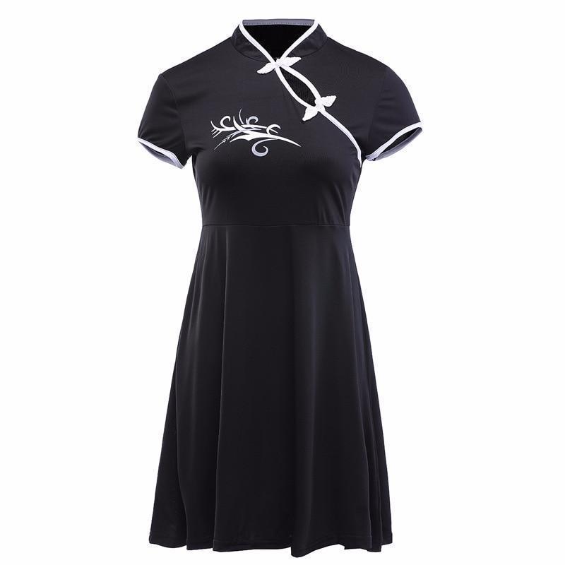 Chinese Style Beautiful Black Party Dress - The Black Ravens