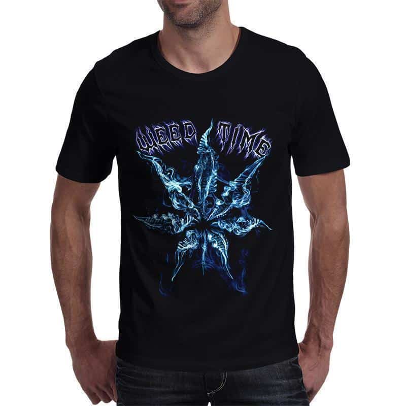 Cool 420 Weed Time T-Shirt For Guys - The Black Ravens
