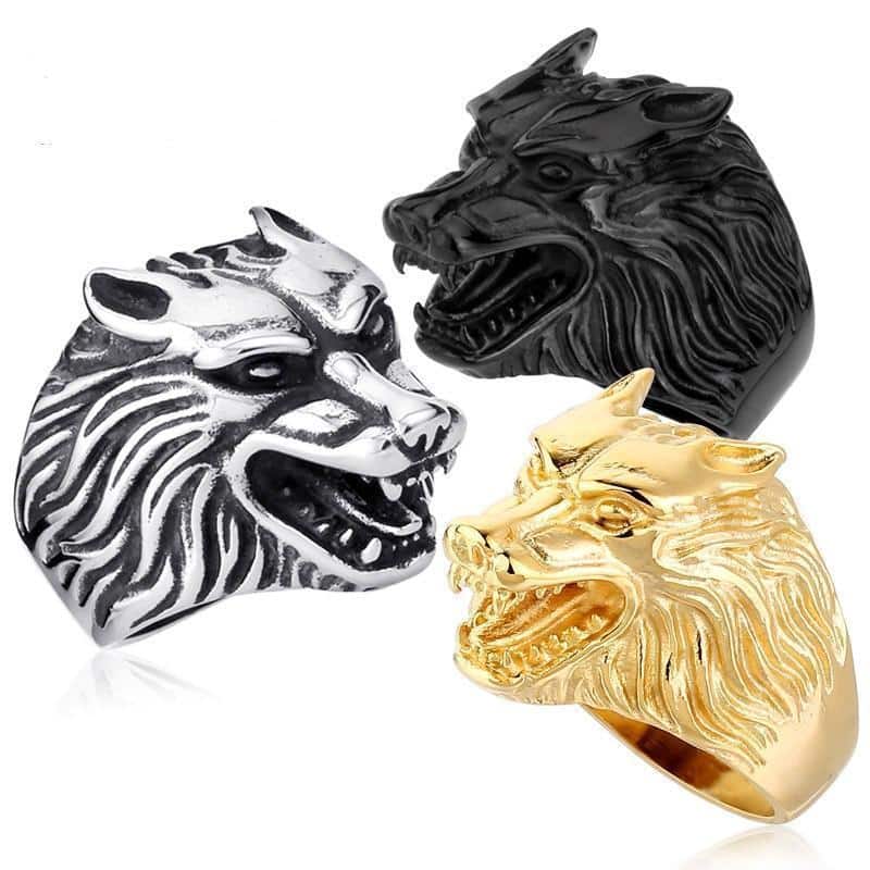 Cool Black, Silver, and Gold Stainless Steel GOT Rings - The Black Ravens
