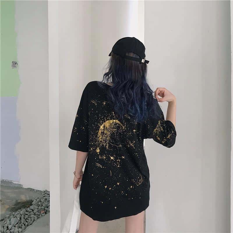 Cool Starry Night Women's Loose Shirt - The Black Ravens