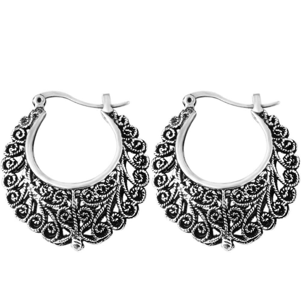 Cute Real Sterling Silver Floral Earring - The Black Ravens