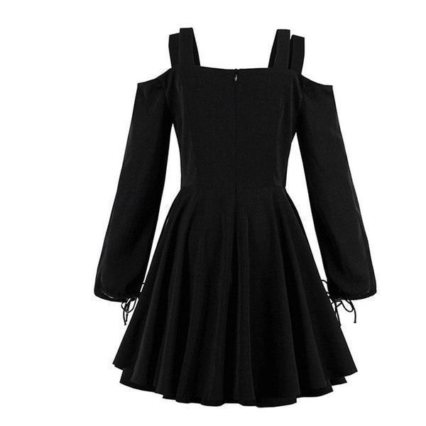 Girls' Gothic Lace-Up Street Style Dress - The Black Ravens