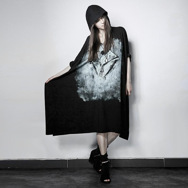 Girls' Punk Skeleton Ghost Shirt Cape - The Black Ravens