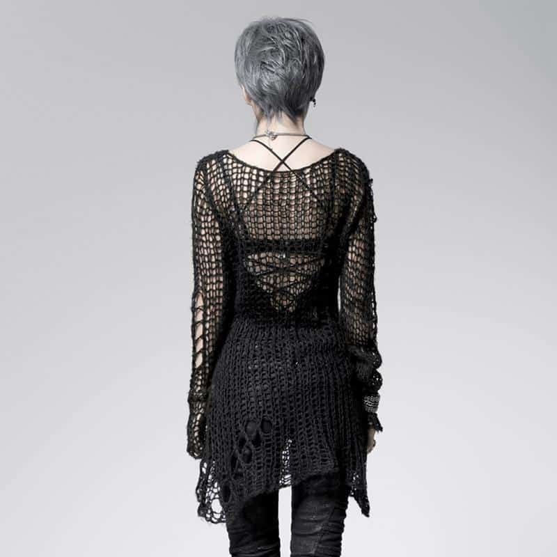 Goth Lady Sexy Torn Sweater - The Black Ravens