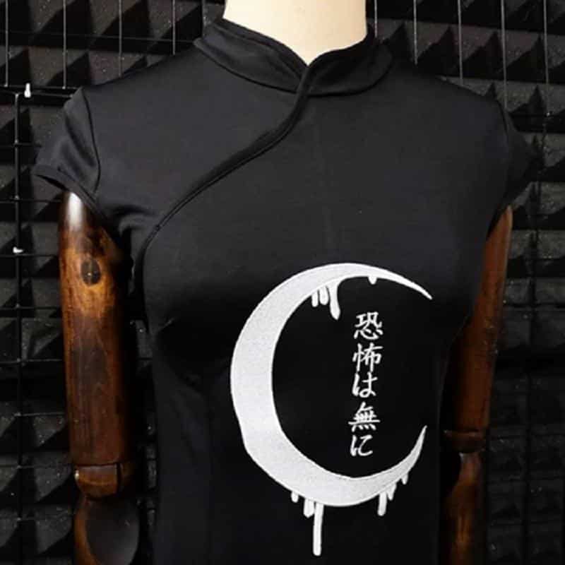 Gothic Crescent Moon Japanese Style Dress - The Black Ravens