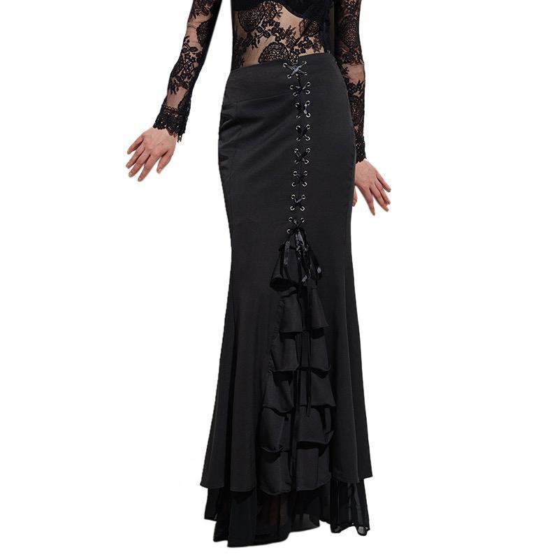 Gothic Mermaid Frilly Skirt For Women - The Black Ravens