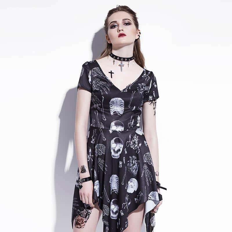 Hot Alternative Rock Skull Dress - The Black Ravens