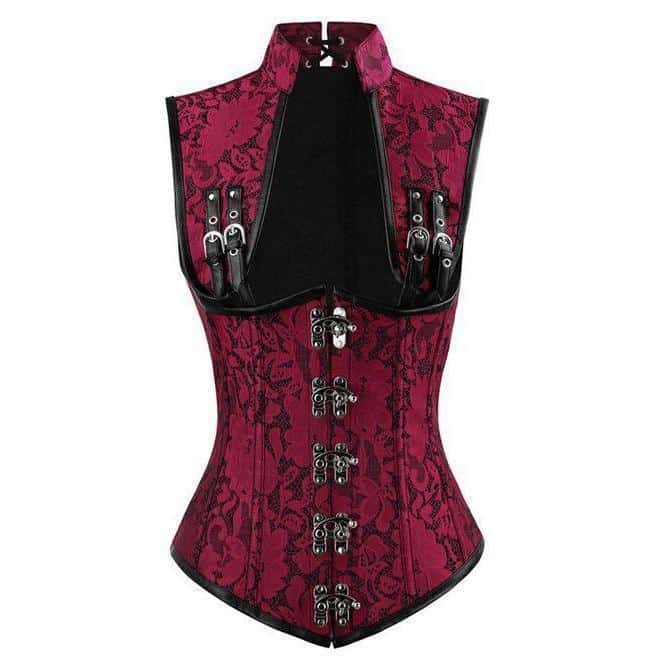 Hot Blood Red Gothic Vampire Corset For Women - The Black Ravens