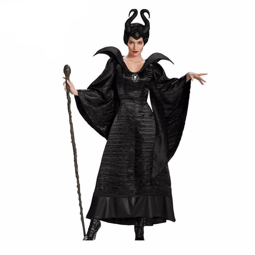 Hot Women's Angelina Jolie Designed Villain Costume - The Black Ravens