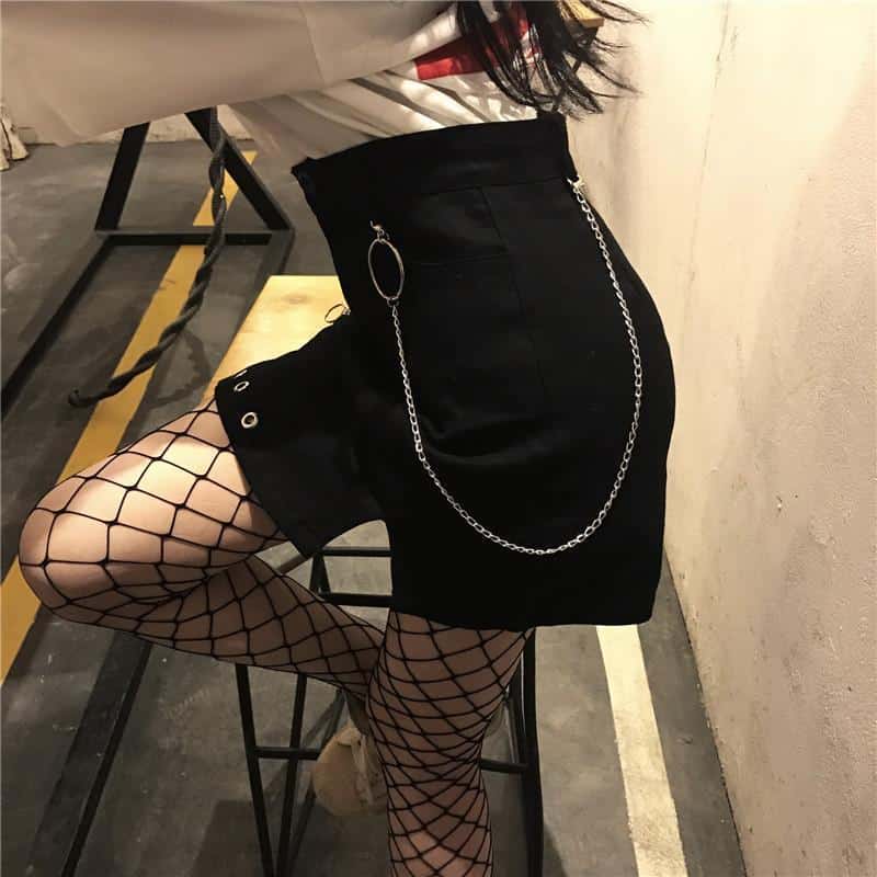 Ladies Sexy Emo Mini Skirt - The Black Ravens
