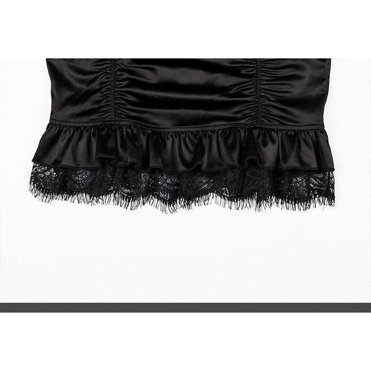 Ladies Vintage Black Lace Up Skirt - The Black Ravens