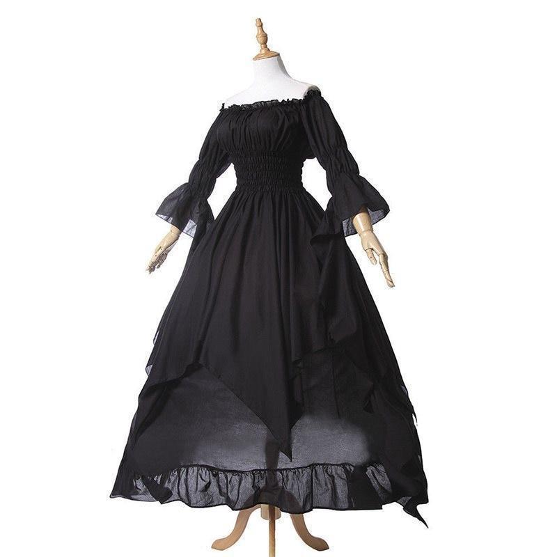 Large Size Women's Falbala Dress - The Black Ravens