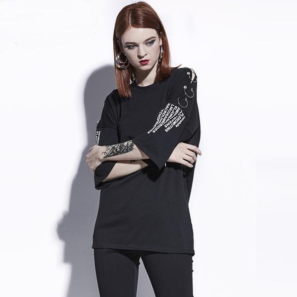 Long Alternative Hollow Out Tees For Ladies - The Black Ravens