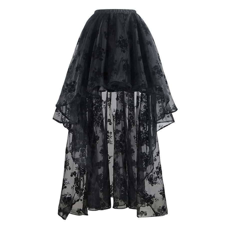 Long Back Floral Lace Beach Skirt - Includes Plus Size - The Black Ravens