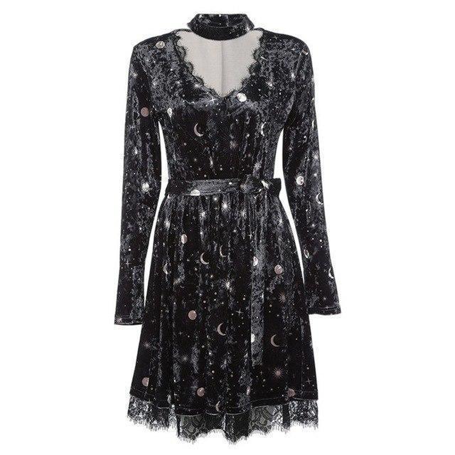 Midnight Sky Ladies' Fashion Dress - The Black Ravens