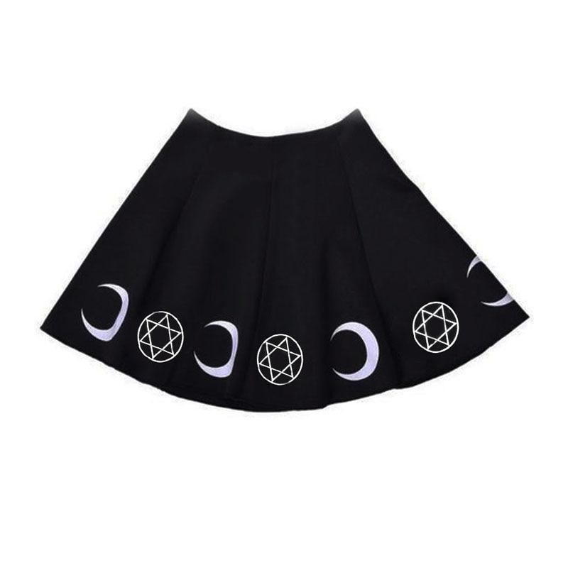 Moon Pentagram Gothic Skirt - The Black Ravens