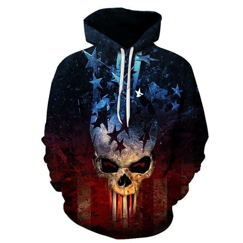 Patriotic Punisher Inspired American Hoodie - The Black Ravens