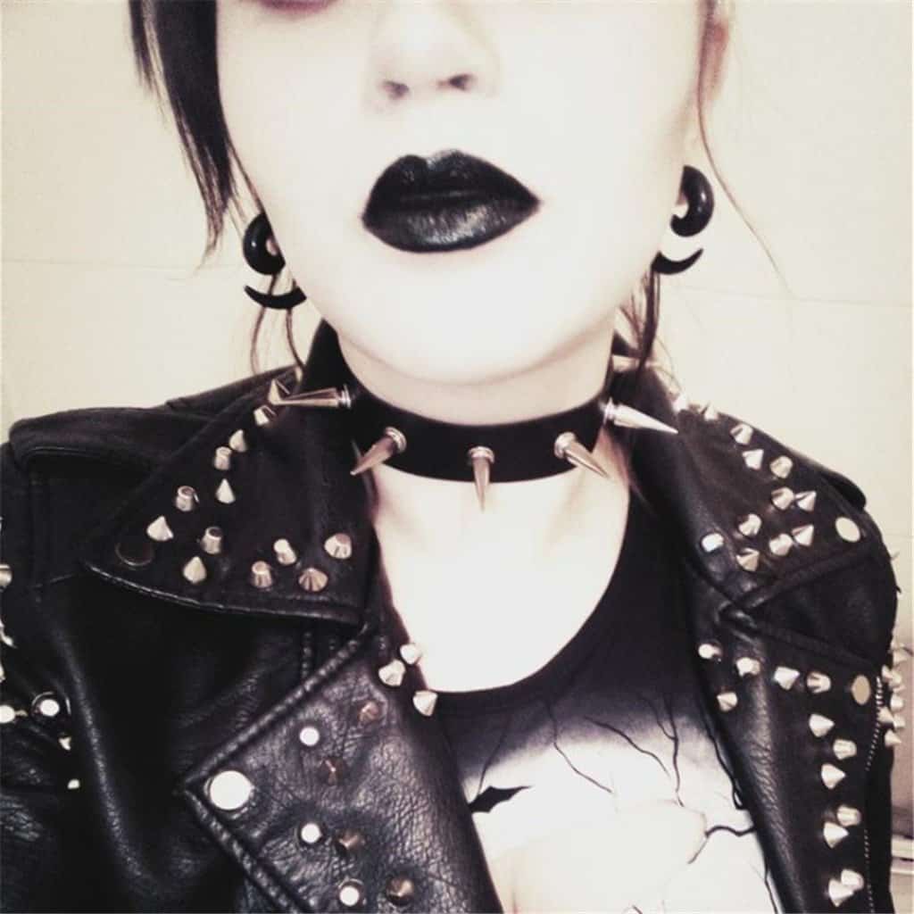 Gothic Punk Spike Collar - The Black Ravens