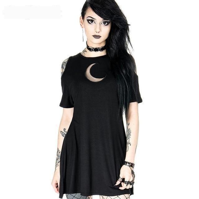 Cute Gothic Moon Skater Dress - The Black Ravens