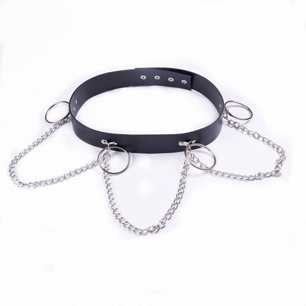 Punk Style Ladies' Belt Chain and Rings - The Black Ravens