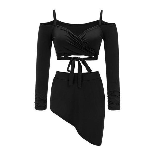 Sexy and Hot Ladies' Top and Skirt Set - The Black Ravens