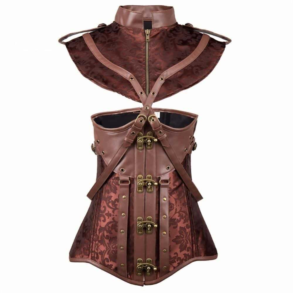 Sexy Brown Steampunk Vintage Corset - Plus Size Available - The Black Ravens