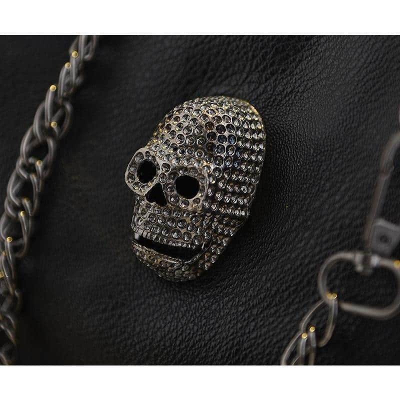 Sexy Faux Leather Skeleton Face Studded Bags - The Black Ravens