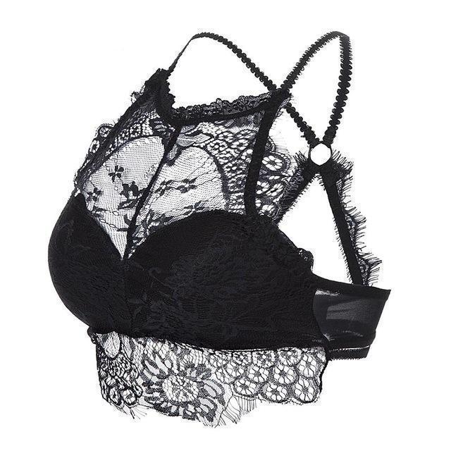 Sexy Floral White and Black Lace Patchwork Bras - The Black Ravens