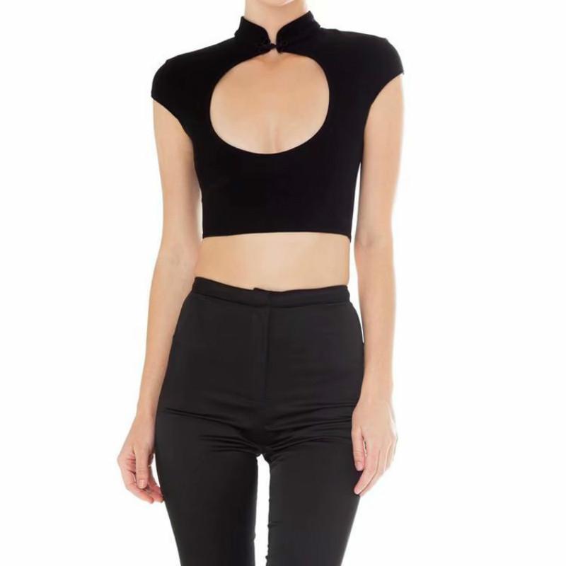 Sexy Hollow Out Chest Ladies Crop Top - The Black Ravens