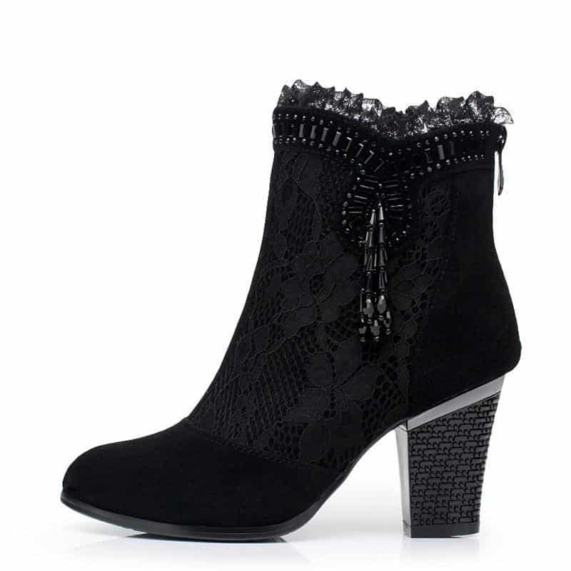 Sexy Punk Lacey Heel Shoes For Women - The Black Ravens