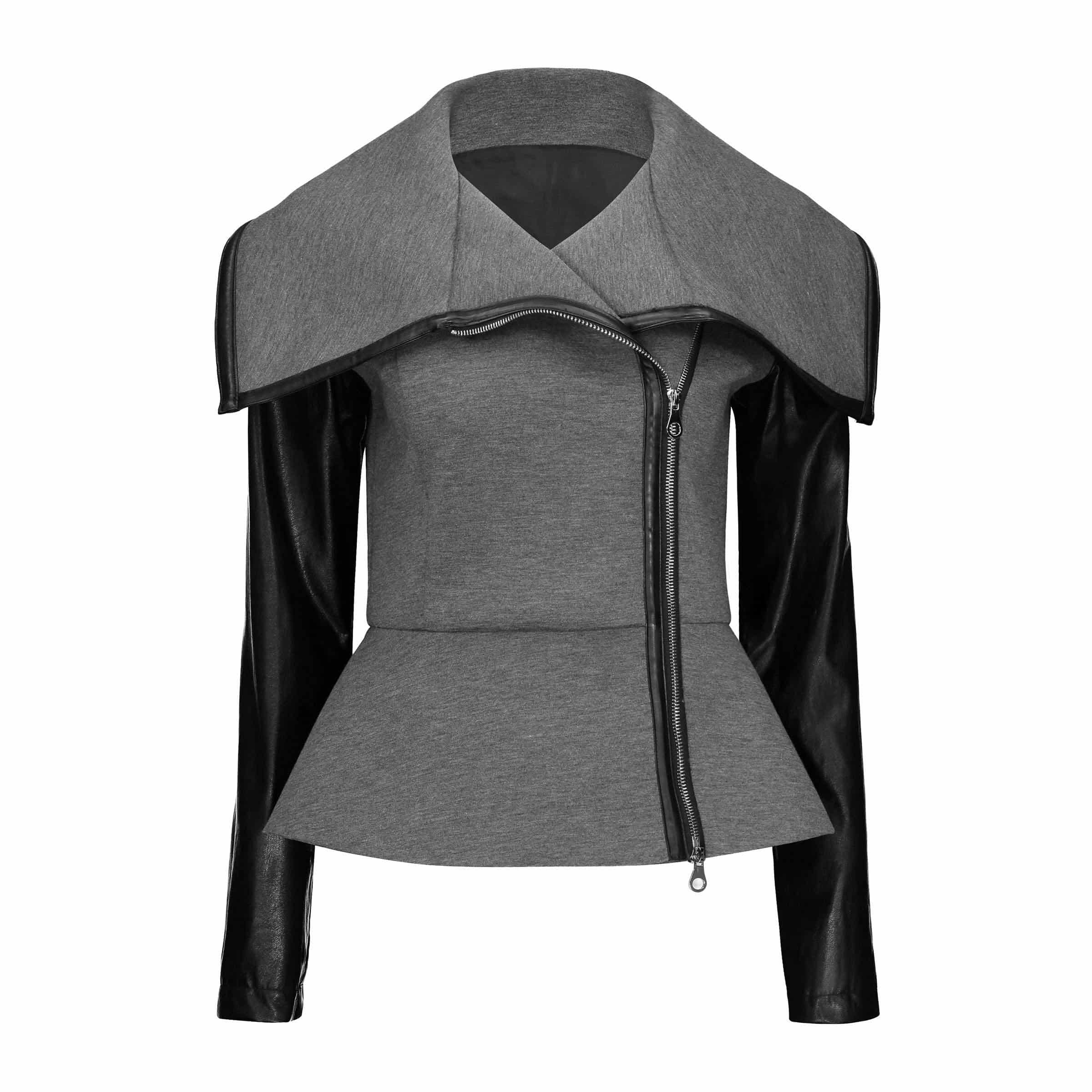 Sexy Turndown Collar Women's Leather Jacket - The Black Ravens