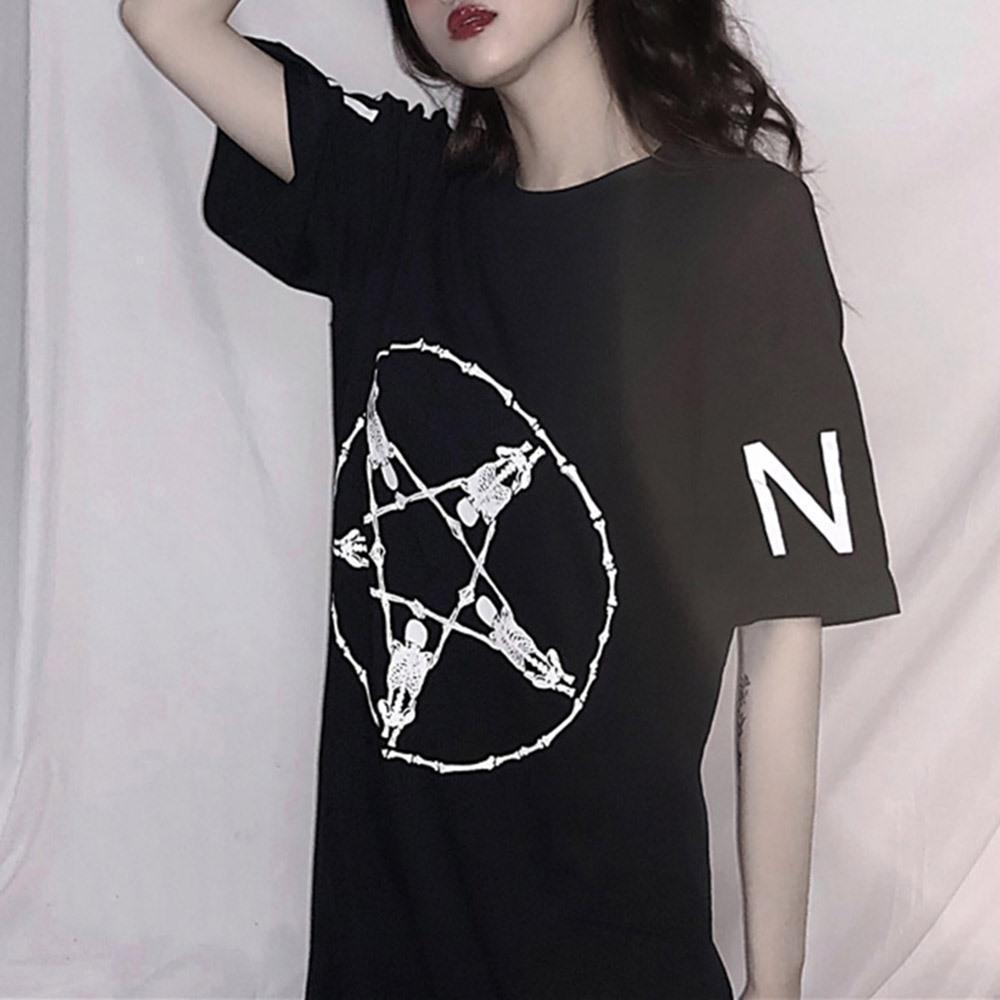 Skeleton Pentagram Gothic Streetwear - The Black Ravens