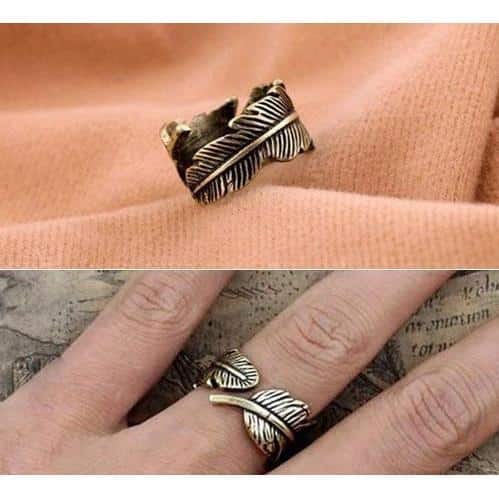 Tiny Adjustable Rings With Feathers For Ladies - The Black Ravens