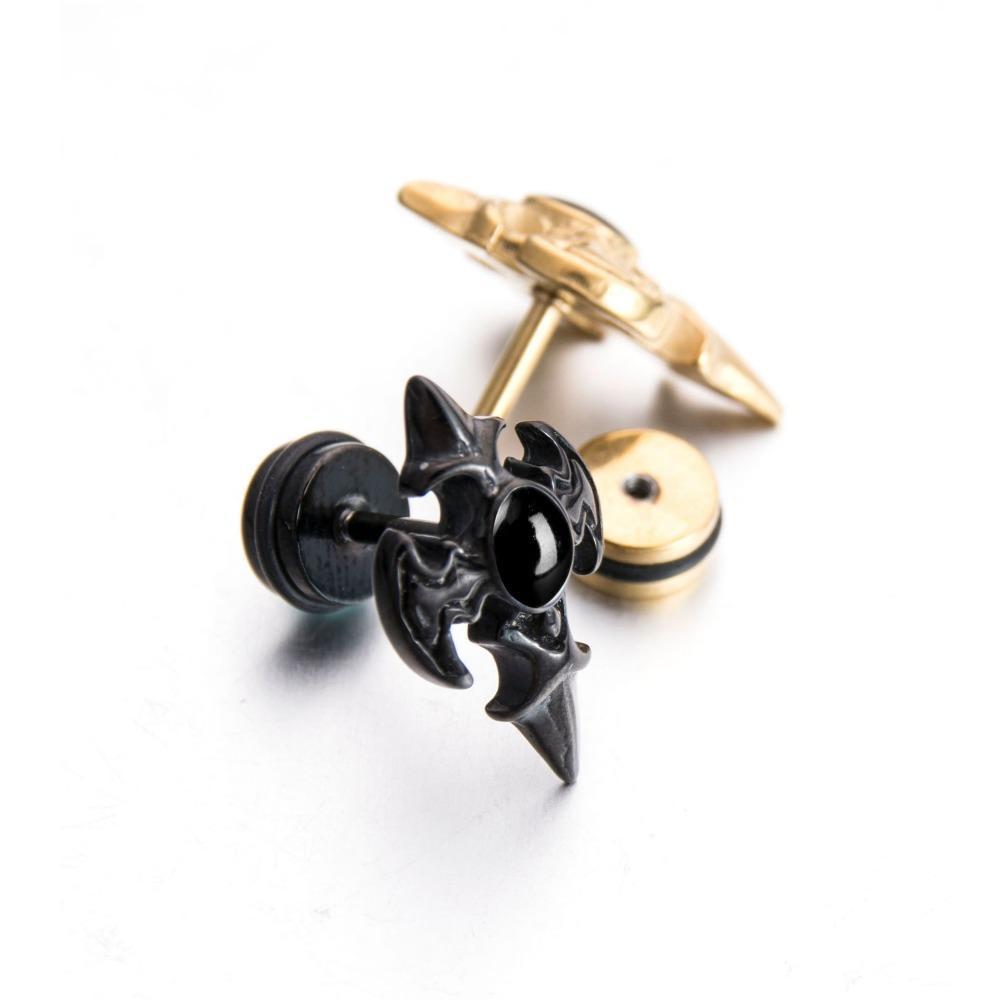 Unisex Crucifix Design Dark Earring Set - The Black Ravens