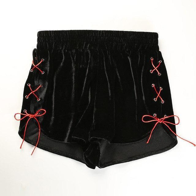 Unlovable Hot and Sexy Lace Up Shorts - The Black Ravens
