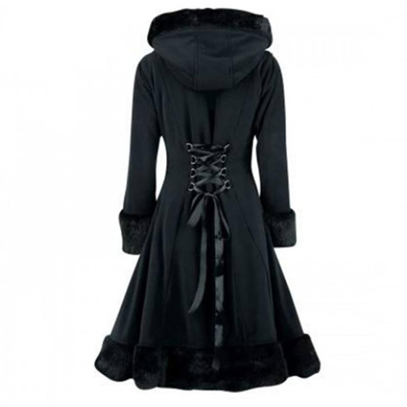 Vintage Hooded Winter Overcoat For Women - The Black Ravens