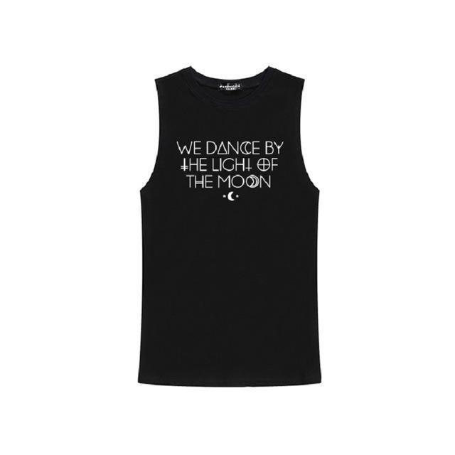 'WE DANCE BY THE LIGHT OF THE MOON' Sleeveless Tees - The Black Ravens