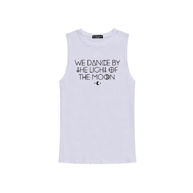 'WE DANCE BY THE LIGHT OF THE MOON' Sleeveless Tees - The Black Ravens