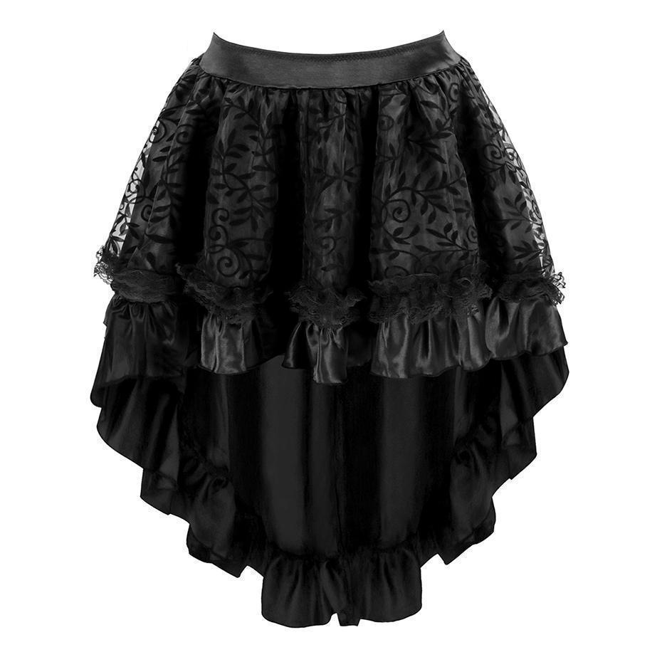 Women's Asymmetrical Mesh Lace Skirts - Available In Plus Size - The Black Ravens