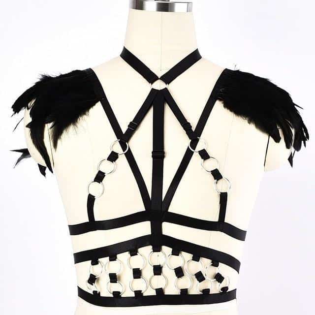 Women's Feather Bandage Chest Cage - The Black Ravens
