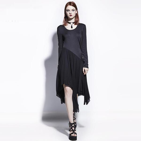 Women's Gothic Fashion Asymmetrical Gown - The Black Ravens